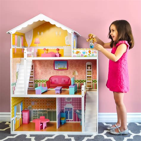 wooden barbie doll house|wooden dollhouse that fits barbie.